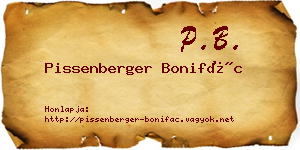 Pissenberger Bonifác névjegykártya